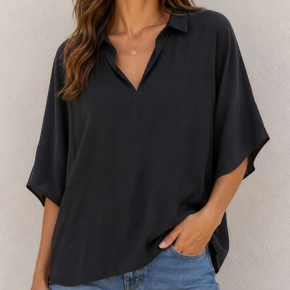 Paperwhite Silk Blouse Preppy Minimalist Career Office Old Money Elegant‎ Luxury